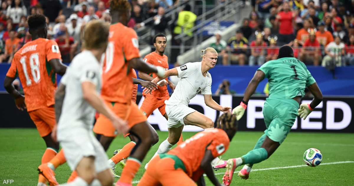إيرلنغ هالاند يحتفل بهدف الفوز في كأس العالم 2026