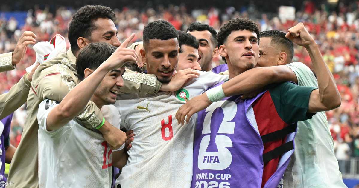 احتفال لاعبي المغرب بعد التأهل لربع نهائي كأس العالم 2026