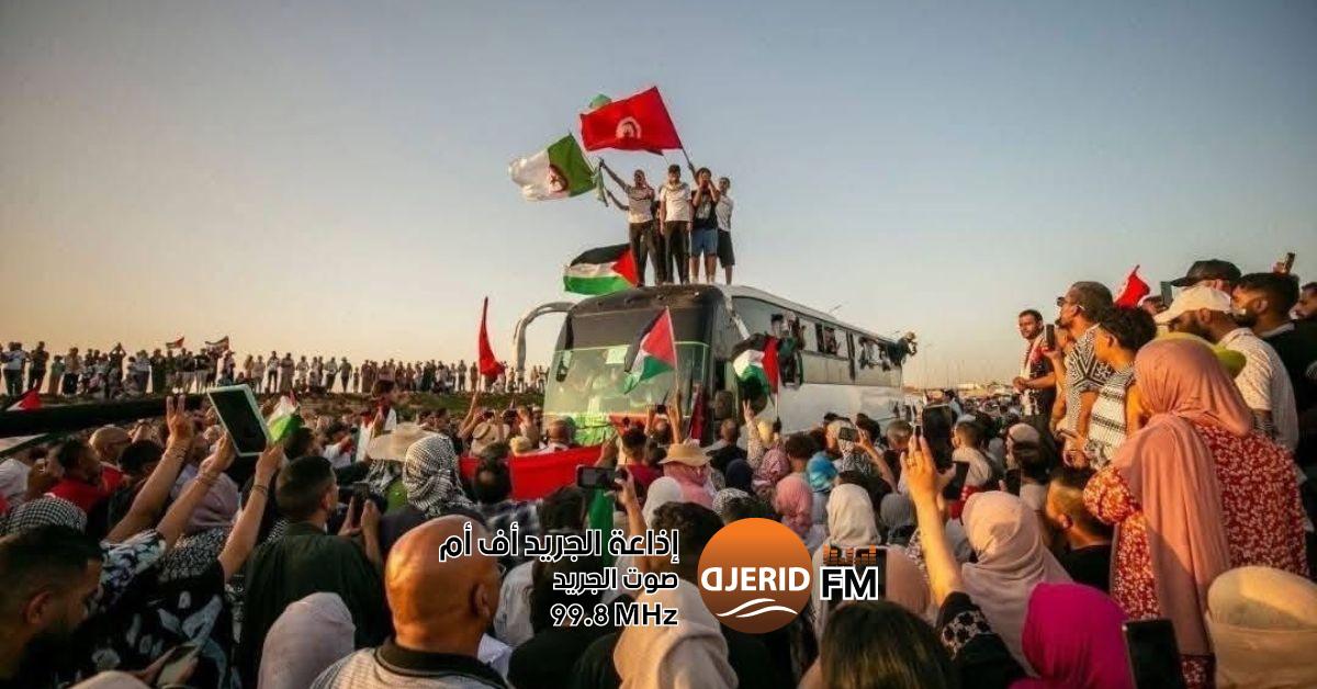 قافلة الصمود تتوعد بالاعتصام والإضراب عن الطعام حتى تحرير المعتقلين قافلة الصمود تهدد بتنفيذ اعتصام وإضراب جوع إذا لم يتم إطلاق سراح جميع المعتقلين