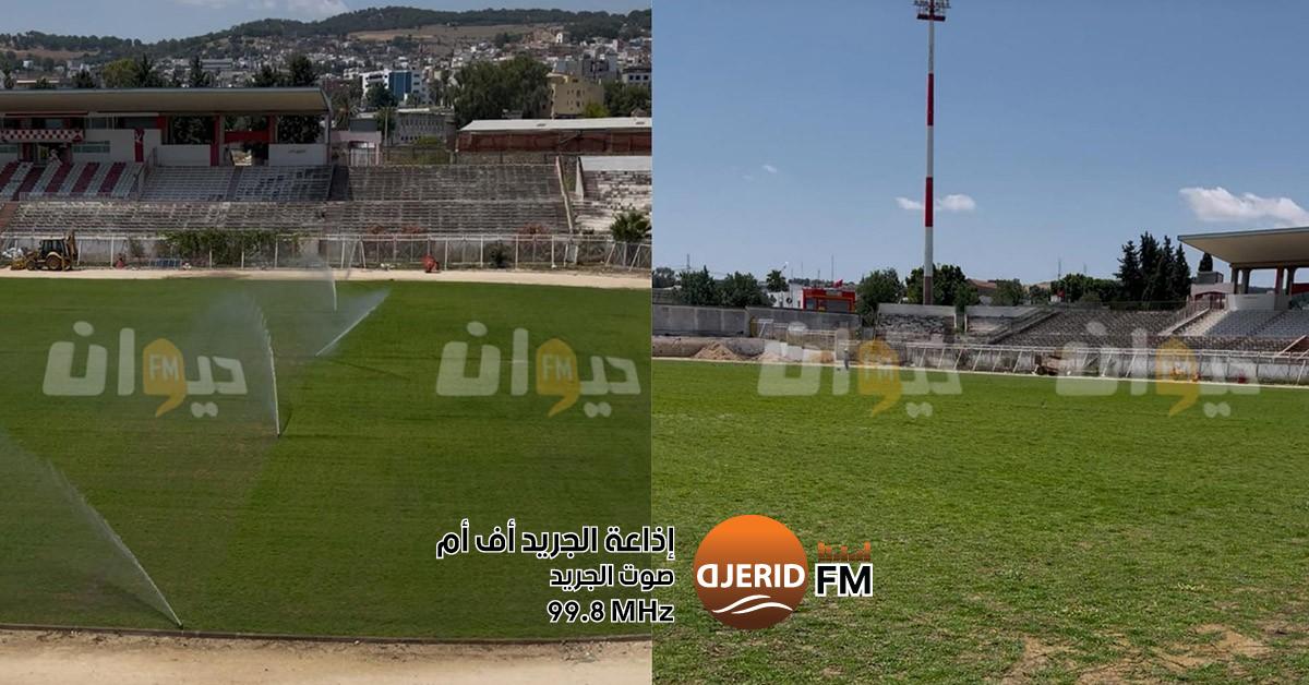 تطور أشغال تهيئة ملعب بوجمعة الكميتي بباجة