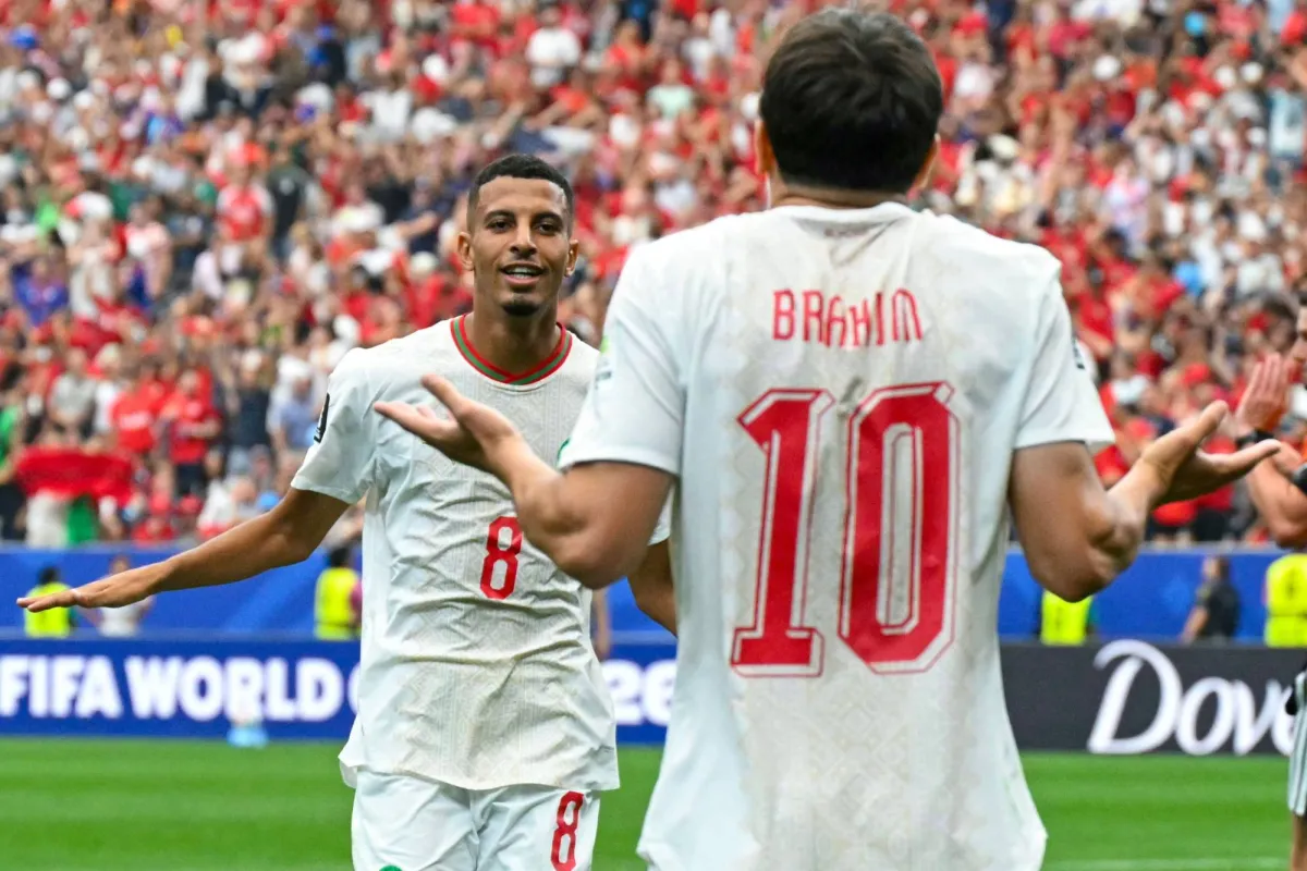 إبراهيم دياز يحتفل مع منتخب المغرب في كأس العالم 2026