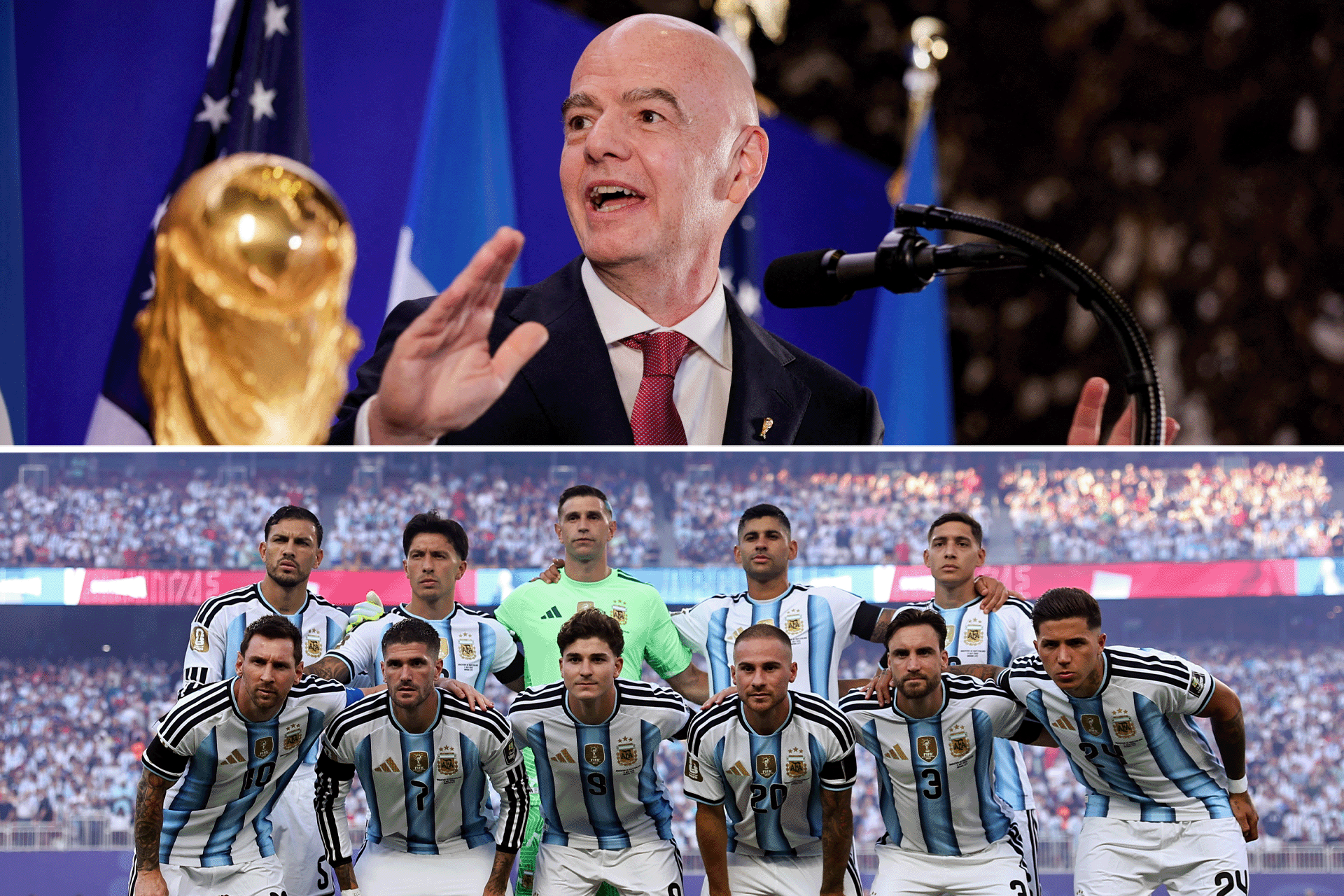 صورة جياني إنفانتينو رئيس الفيفا خلال كأس العالم