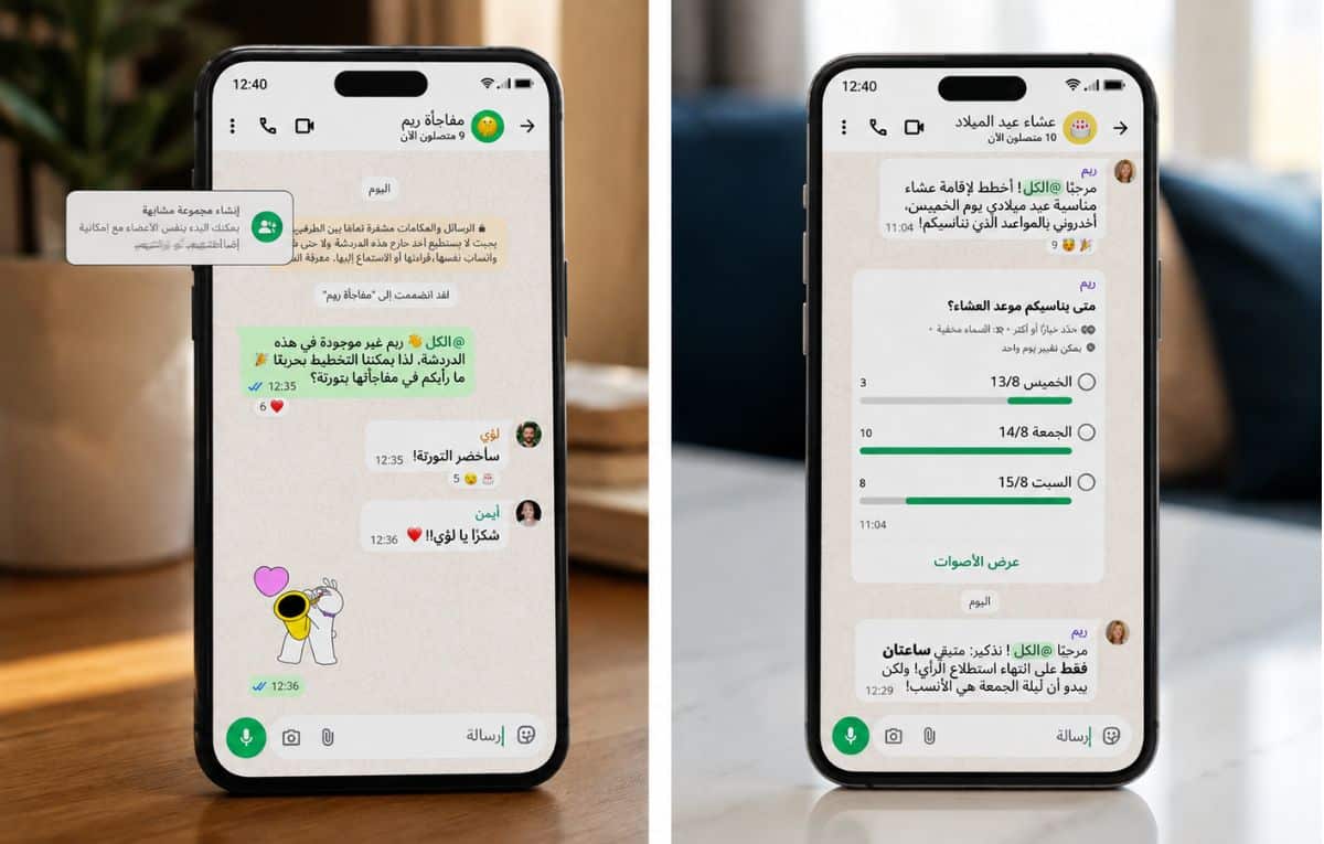 تحديث كبير.. واتساب تطرح مزايا جديدة للدردشات الجماعية
