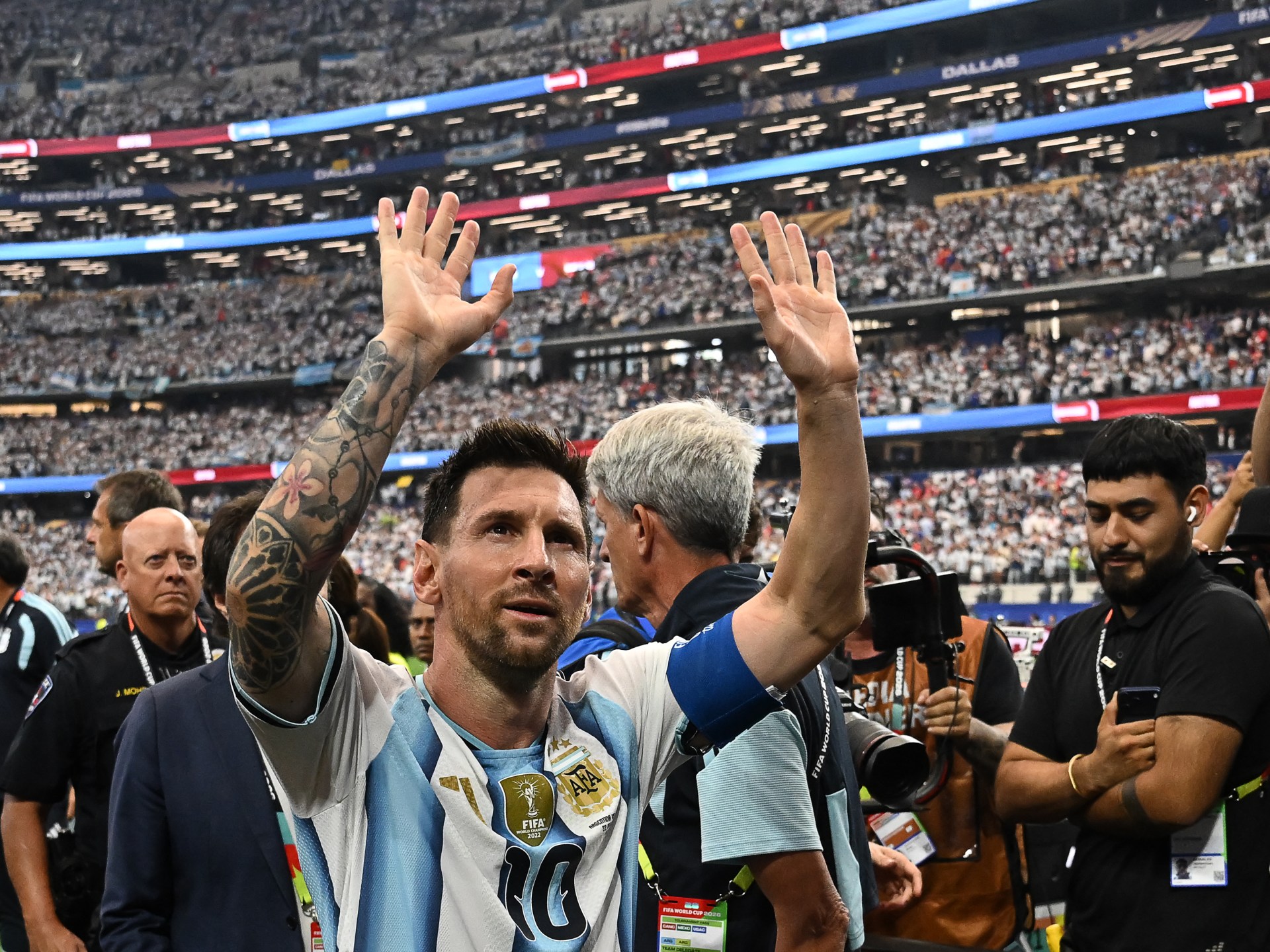 ليونيل ميسي يحتفل بتسجيل هدف في كأس العالم 2026