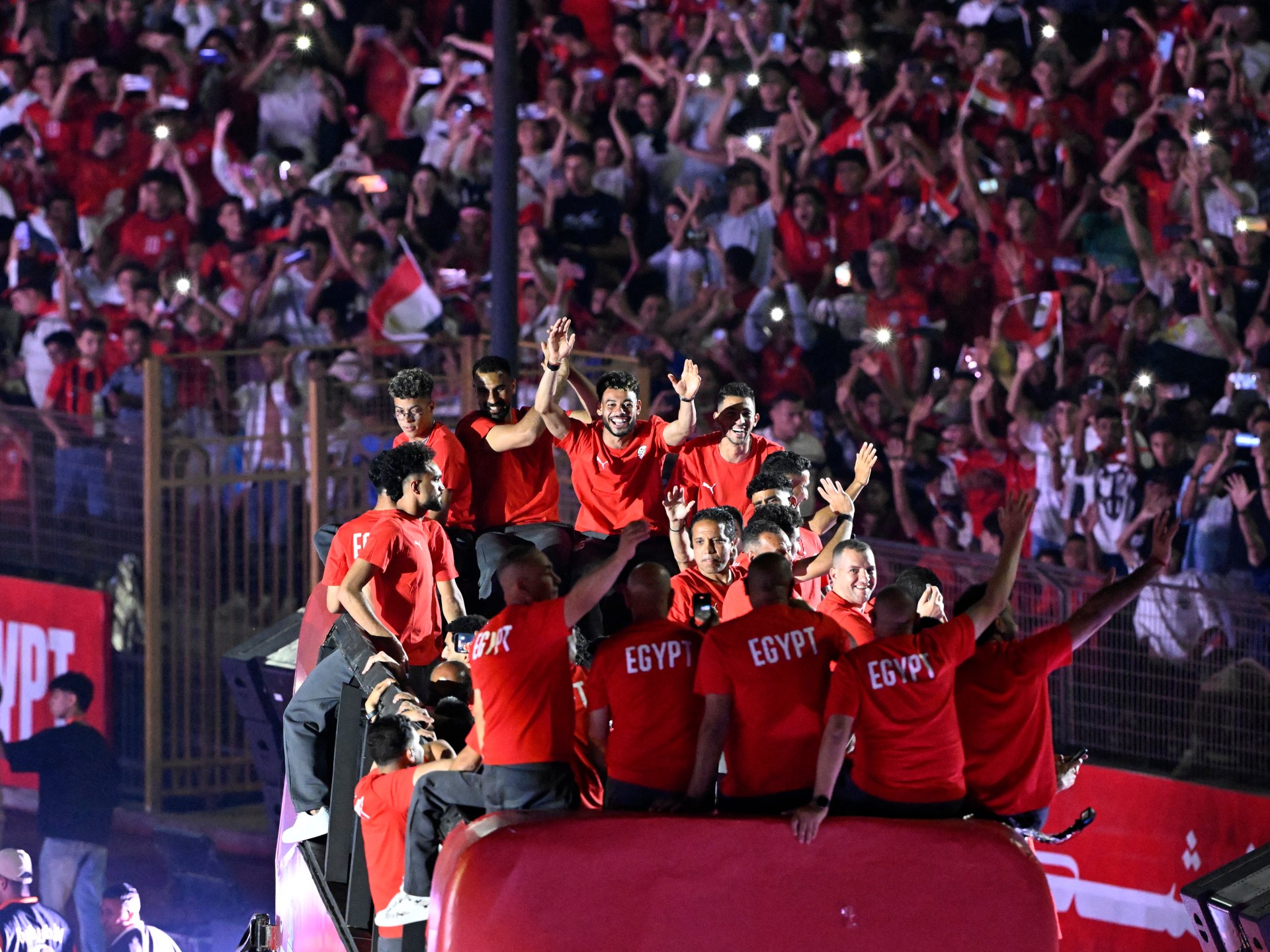 احتفال المنتخب المصري بتأهله لدور الـ16 في كأس العالم 2026