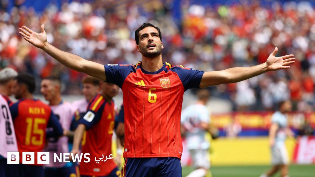 ميرينو يحتفل بهدف إسبانيا في كأس العالم 2026