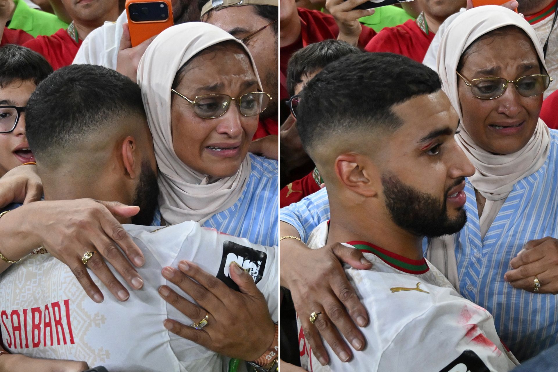 عناق الصيباري مع والدته بعد تأهل المغرب لكأس العالم 2026