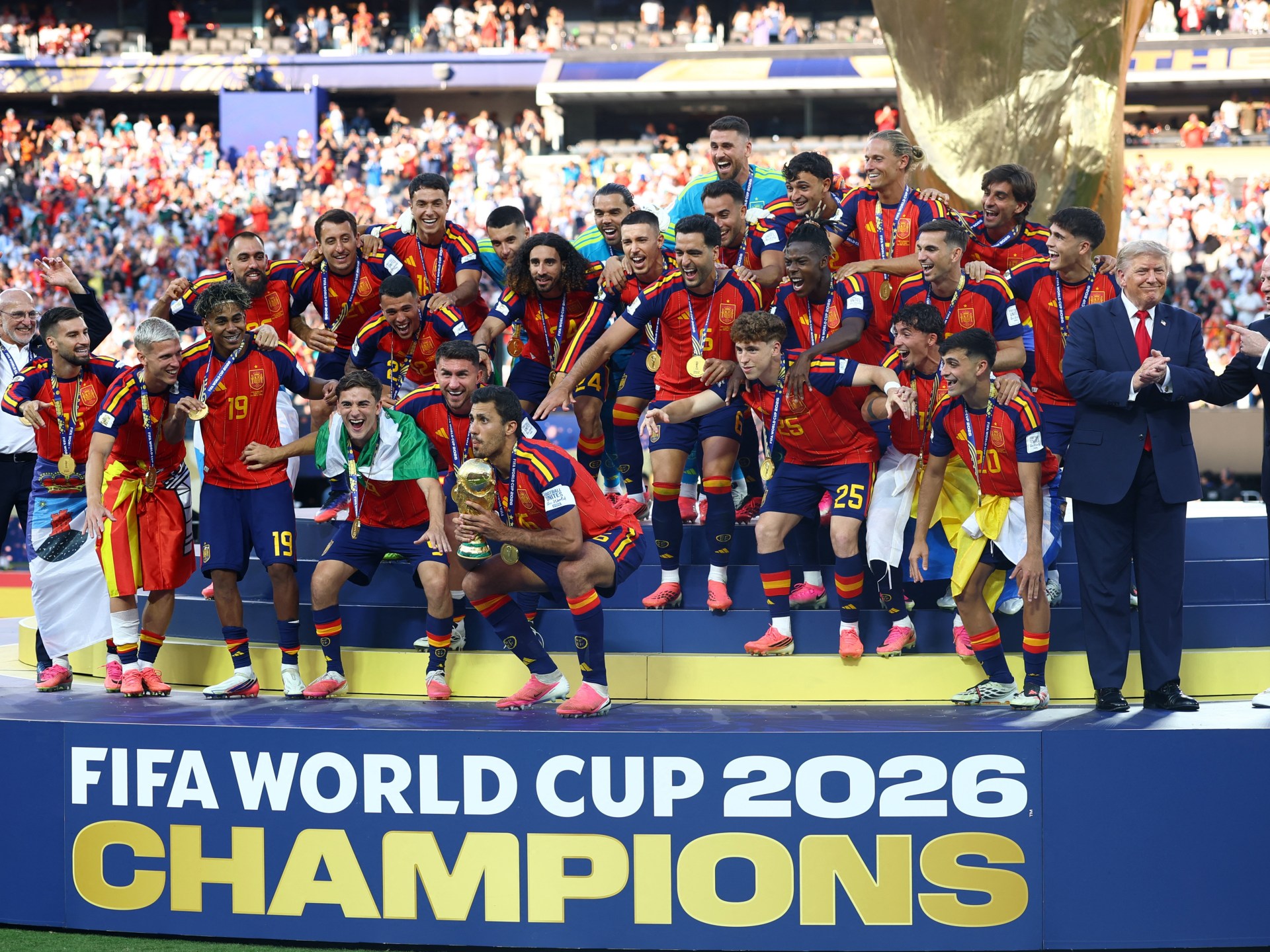 إسبانيا تتوج بلقب كأس العالم 2026.. كيف احتفلت غزة بالحدث؟ احتفالات غزة بتتويج إسبانيا بلقب كأس العالم 2026